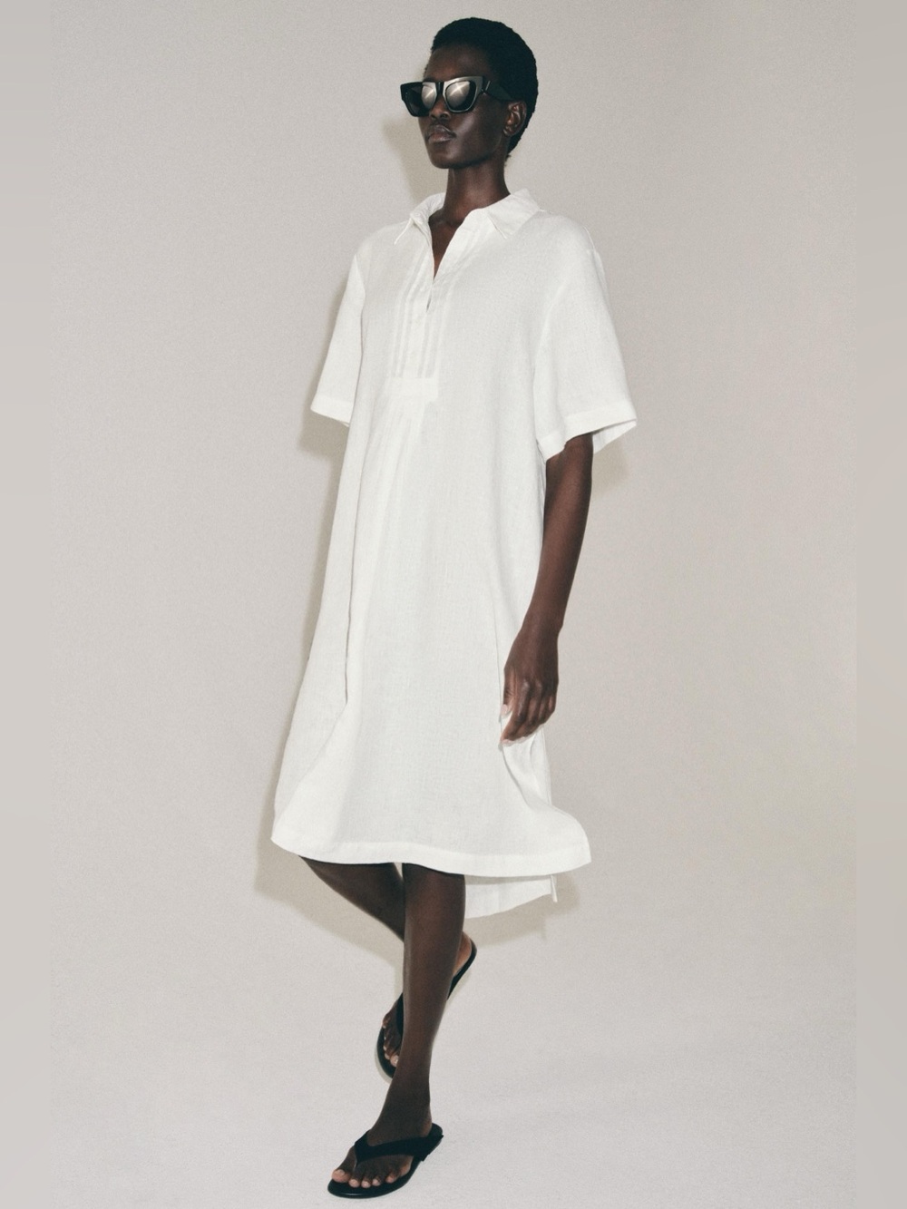 NWOT Zara White Relaxed Shirt dress size L